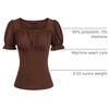 image:imageScarlet Darkness Peasant Tops for Women Puff Sleeve Renaissance ShirtBrown