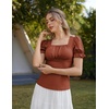 image:imageScarlet Darkness Peasant Tops for Women Puff Sleeve Renaissance ShirtBrown Red