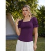 image:imageScarlet Darkness Peasant Tops for Women Puff Sleeve Renaissance ShirtEggplant