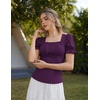 image:imageScarlet Darkness Peasant Tops for Women Puff Sleeve Renaissance ShirtEggplant