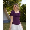 image:imageScarlet Darkness Peasant Tops for Women Puff Sleeve Renaissance ShirtEggplant