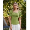 image:imageScarlet Darkness Peasant Tops for Women Puff Sleeve Renaissance ShirtGrass Green