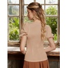image:imageScarlet Darkness Peasant Tops for Women Puff Sleeve Renaissance ShirtKhaki