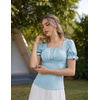 image:imageScarlet Darkness Peasant Tops for Women Puff Sleeve Renaissance ShirtLight Blue