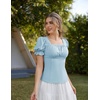 image:imageScarlet Darkness Peasant Tops for Women Puff Sleeve Renaissance ShirtLight Blue