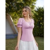 image:imageScarlet Darkness Peasant Tops for Women Puff Sleeve Renaissance ShirtLight Lilac