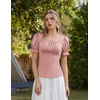 image:imageScarlet Darkness Peasant Tops for Women Puff Sleeve Renaissance ShirtLight Pink