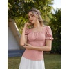 image:imageScarlet Darkness Peasant Tops for Women Puff Sleeve Renaissance ShirtLight Pink