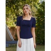 image:imageScarlet Darkness Peasant Tops for Women Puff Sleeve Renaissance ShirtNavy
