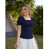 image:imageScarlet Darkness Peasant Tops for Women Puff Sleeve Renaissance ShirtNavy