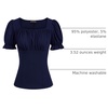 image:imageScarlet Darkness Peasant Tops for Women Puff Sleeve Renaissance ShirtNavy