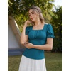 image:imageScarlet Darkness Peasant Tops for Women Puff Sleeve Renaissance ShirtPeacock Blue