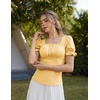 image:imageScarlet Darkness Peasant Tops for Women Puff Sleeve Renaissance ShirtSoft Yellow