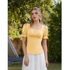 image:imageScarlet Darkness Peasant Tops for Women Puff Sleeve Renaissance ShirtSoft Yellow