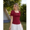 image:imageScarlet Darkness Peasant Tops for Women Puff Sleeve Renaissance ShirtVine Red