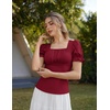 image:imageScarlet Darkness Peasant Tops for Women Puff Sleeve Renaissance ShirtVine Red