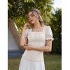image:imageScarlet Darkness Peasant Tops for Women Puff Sleeve Renaissance ShirtWhite