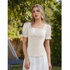 image:imageScarlet Darkness Peasant Tops for Women Puff Sleeve Renaissance ShirtWhite