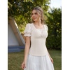 image:imageScarlet Darkness Peasant Tops for Women Puff Sleeve Renaissance ShirtWhite