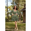 image:imageScarlet Darkness Pirate Costume Women Mini Long Sleeve Renaissance DressArmy Green