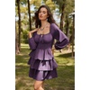 image:imageScarlet Darkness Pirate Costume Women Mini Long Sleeve Renaissance DressDark Purple