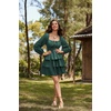 image:imageScarlet Darkness Pirate Costume Women Mini Long Sleeve Renaissance DressGreen