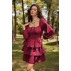 image:imageScarlet Darkness Pirate Costume Women Mini Long Sleeve Renaissance DressRed