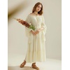 image:imageScarlet Darkness Renaissance Costume Women Bell Sleeve Tiered Maxi DressApricot