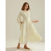 image:imageScarlet Darkness Renaissance Costume Women Bell Sleeve Tiered Maxi DressApricot