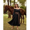 image:imageScarlet Darkness Renaissance Costume Women Bell Sleeve Tiered Maxi DressBlack