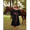 image:imageScarlet Darkness Renaissance Costume Women Bell Sleeve Tiered Maxi DressBlack