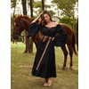 image:imageScarlet Darkness Renaissance Costume Women Bell Sleeve Tiered Maxi DressBlack