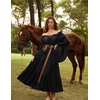 image:imageScarlet Darkness Renaissance Costume Women Bell Sleeve Tiered Maxi DressBlack
