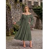 image:imageScarlet Darkness Renaissance Costume Women Bell Sleeve Tiered Maxi DressMoss Green