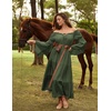 image:imageScarlet Darkness Renaissance Costume Women Bell Sleeve Tiered Maxi DressOlive Green