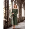 image:imageScarlet Darkness Renaissance Costume Women Bell Sleeve Tiered Maxi DressOlive Green