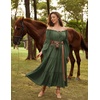 image:imageScarlet Darkness Renaissance Costume Women Bell Sleeve Tiered Maxi DressOlive Green