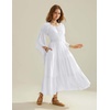 image:imageScarlet Darkness Renaissance Costume Women Bell Sleeve Tiered Maxi DressWhite