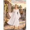 image:imageScarlet Darkness Renaissance Costume Women Bell Sleeve Tiered Maxi DressWhite