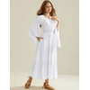 image:imageScarlet Darkness Renaissance Costume Women Bell Sleeve Tiered Maxi DressWhite