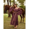 image:imageScarlet Darkness Renaissance Costume Women Bell Sleeve Tiered Maxi DressWine