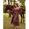 image:imageScarlet Darkness Renaissance Costume Women Bell Sleeve Tiered Maxi DressWine