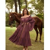 image:imageScarlet Darkness Renaissance Costume Women Bell Sleeve Tiered Maxi DressWine