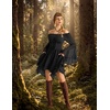 image:imageScarlet Darkness Renaissance Costume Women Chiffon Corset Pirate Mini DressBlack