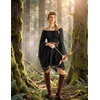 image:imageScarlet Darkness Renaissance Costume Women Chiffon Corset Pirate Mini DressBlack