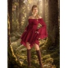 image:imageScarlet Darkness Renaissance Costume Women Chiffon Corset Pirate Mini DressDark Red