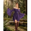 image:imageScarlet Darkness Renaissance Costume Women Chiffon Corset Pirate Mini DressDeep Purple