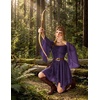 image:imageScarlet Darkness Renaissance Costume Women Chiffon Corset Pirate Mini DressDeep Purple