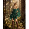 image:imageScarlet Darkness Renaissance Costume Women Chiffon Corset Pirate Mini DressEden Green
