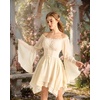 image:imageScarlet Darkness Renaissance Costume Women Chiffon Corset Pirate Mini DressOyster White